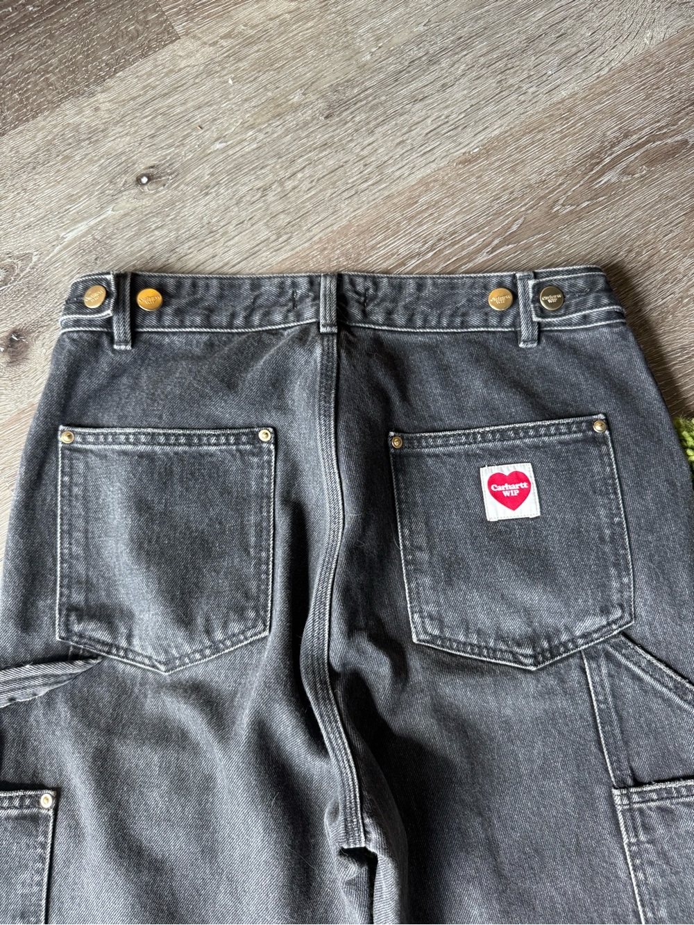 Carhartt WIP Black Washed Carpenter Jeans - Picture 3 of 7